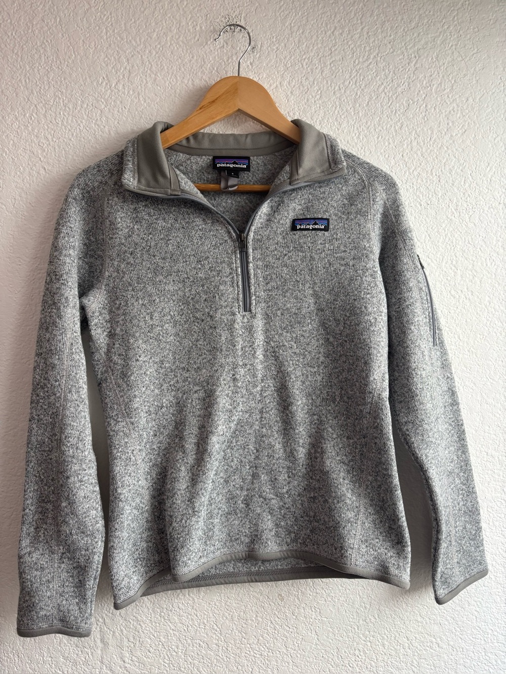 Patagonia Heather Gray Quarter Zip Womens Size Small